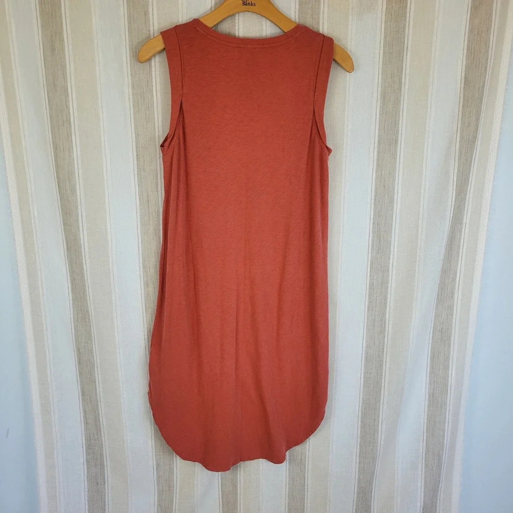 J. Crew Slub‎ Cotton Midi Tank Dress Orange Terracotta Size Large 100% Cotton
